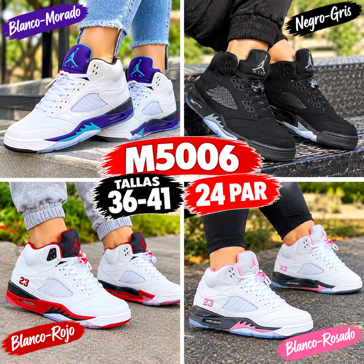 Suplidora Mayorista en RD: Lote de Caja Mayorista Tenis Air Jordan 5 (24 Pares) – Surtido Premium para Revendedores con +85% de retorno para comerciantes